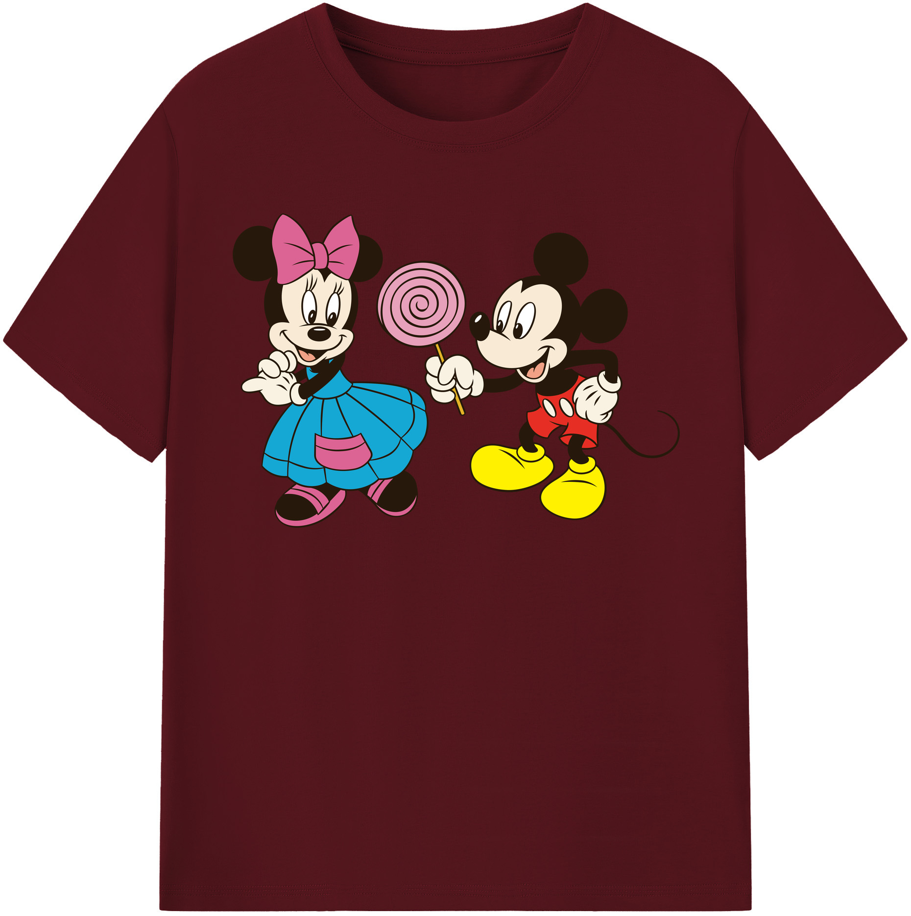（画像用） ミッキーマウス Mickey Mouse 綿100％半袖Tシャツ（フロントプリント）